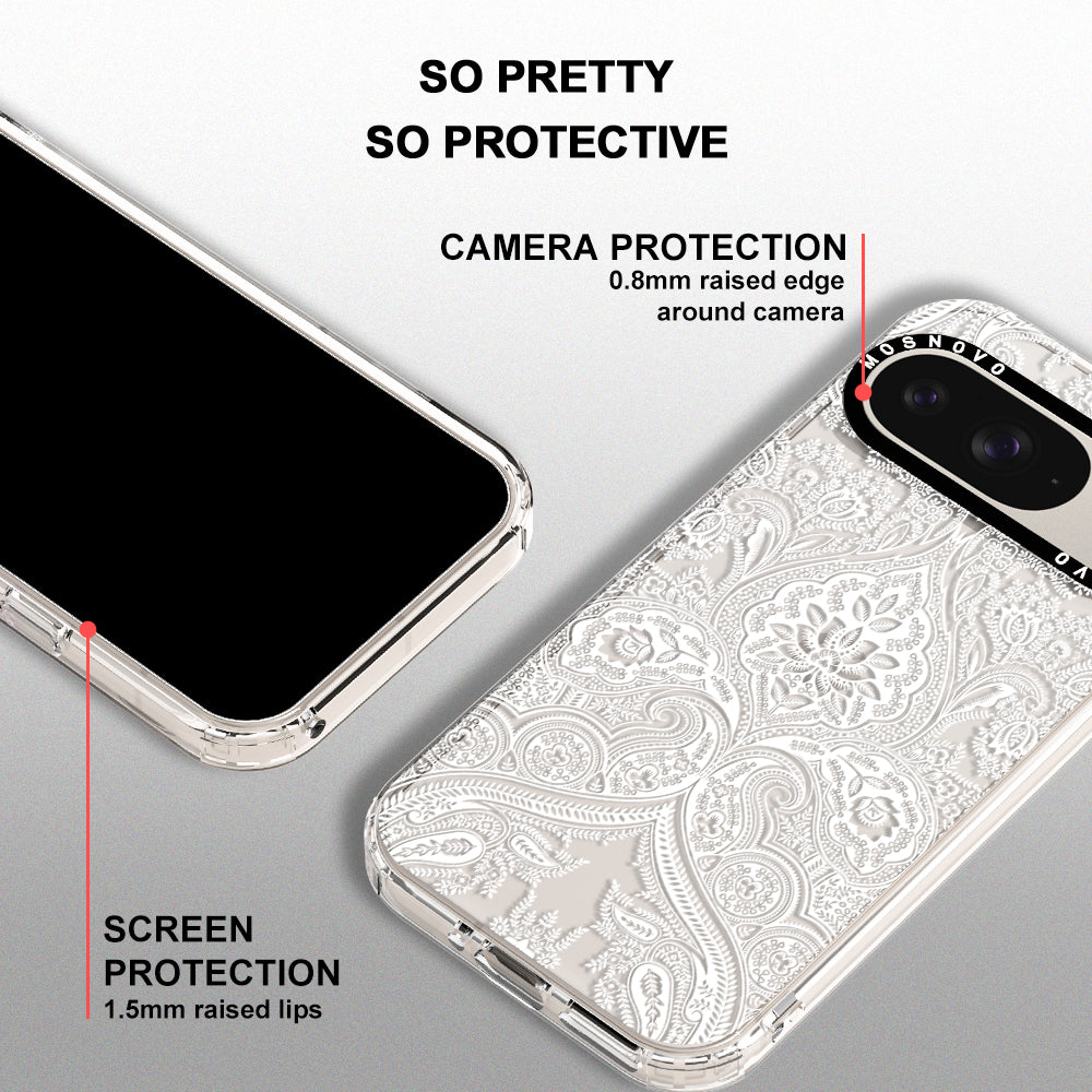 White Damask Phone Case - Google Pixel 9 Case