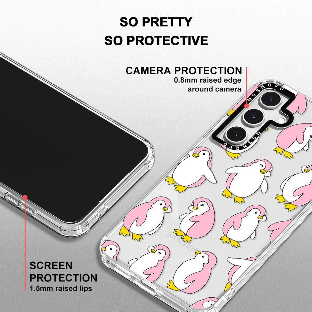 Pink Penguins Phone Case - Samsung Galaxy S24 FE Case - MOSNOVO