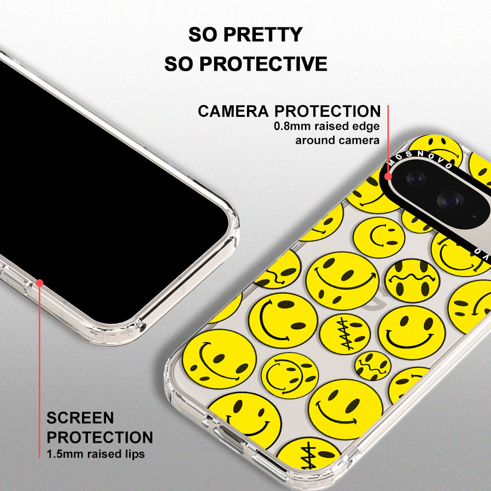 Yellow Sad Smile Face Phone Case - Google Pixel 9 Case