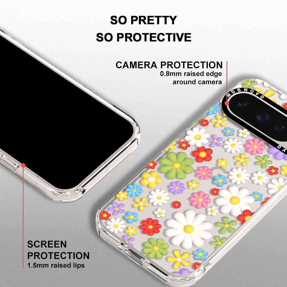 3D Flowers Phone Case - Google Pixel 9 Pro Case