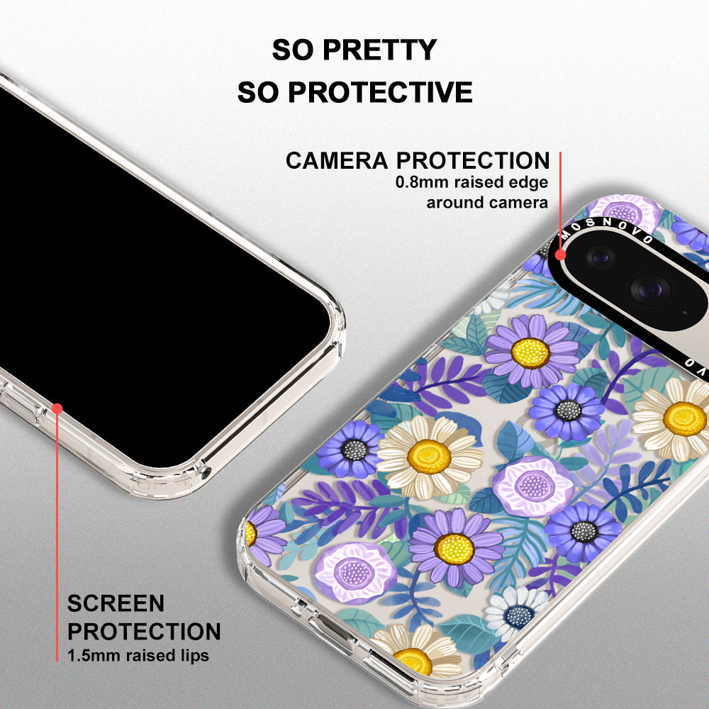 Purple Floral Phone Case - Google Pixel 9 Case