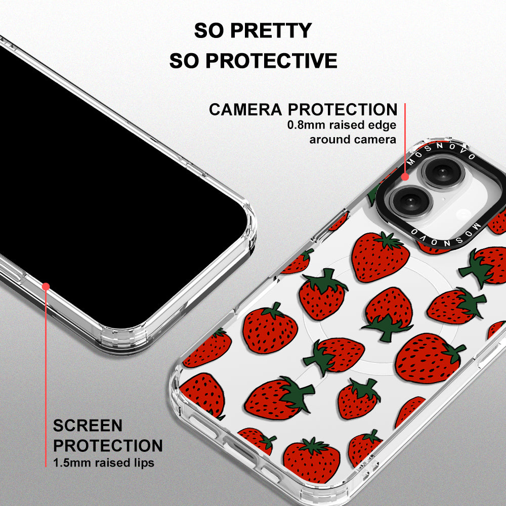 Red Strawberry Phone Case - iPhone 16 Plus Case - MOSNOVO