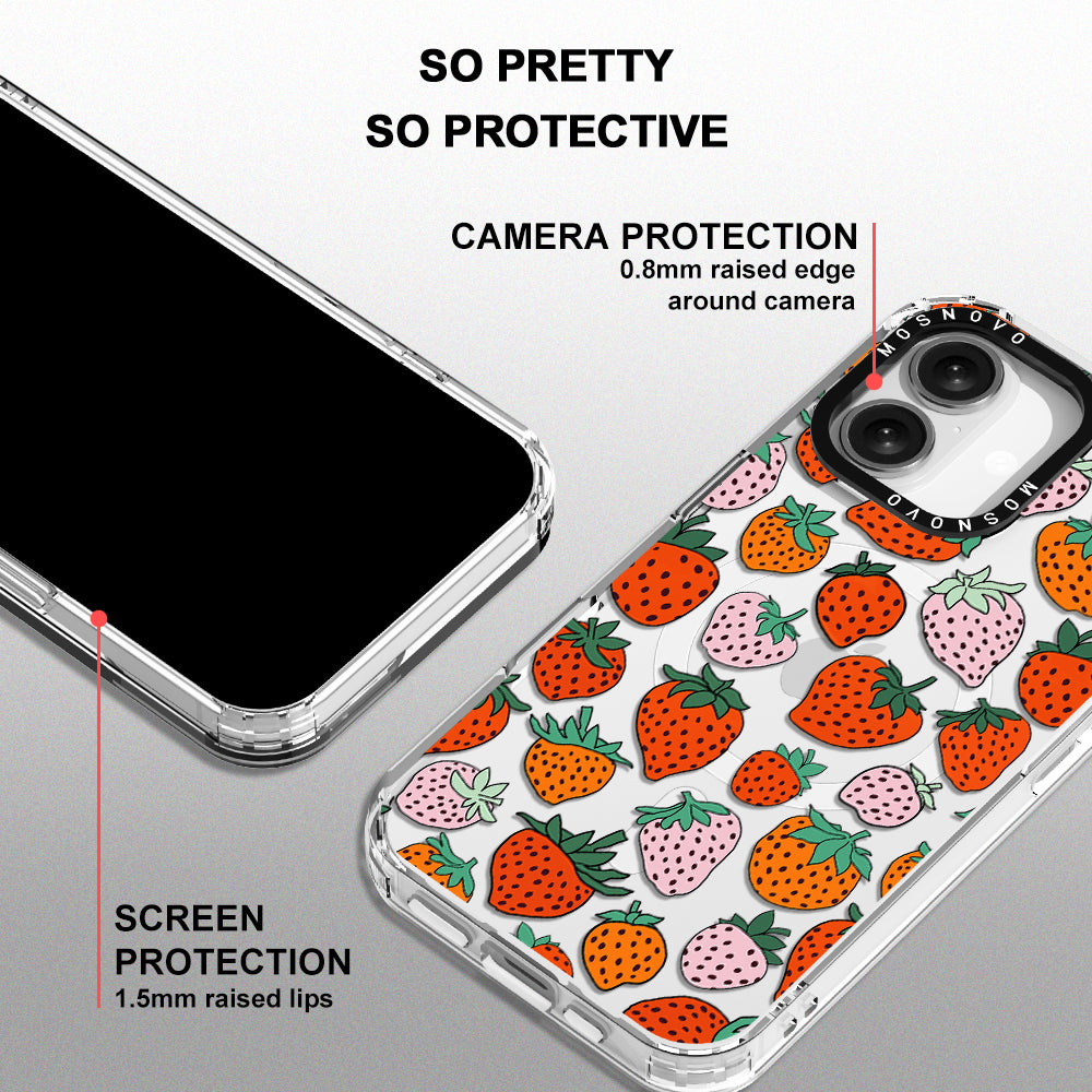 Cute Strawberry Phone Case - iPhone 16 Case - MOSNOVO