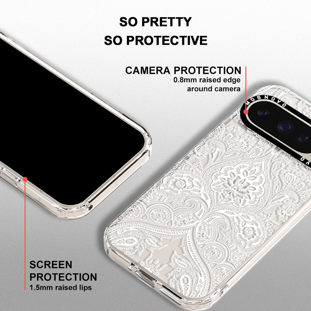 White Damask Phone Case - Google Pixel 9 Pro Case