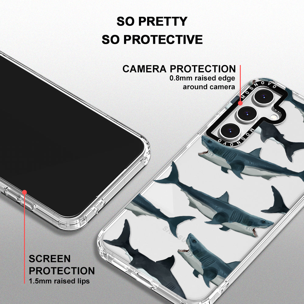 White Shark Phone Case - Samsung Galaxy S24 FE Case - MOSNOVO