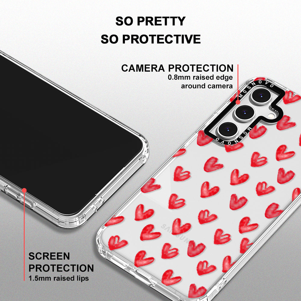 Cute Little Hearts Phone Case - Samsung Galaxy S24 FE Case - MOSNOVO