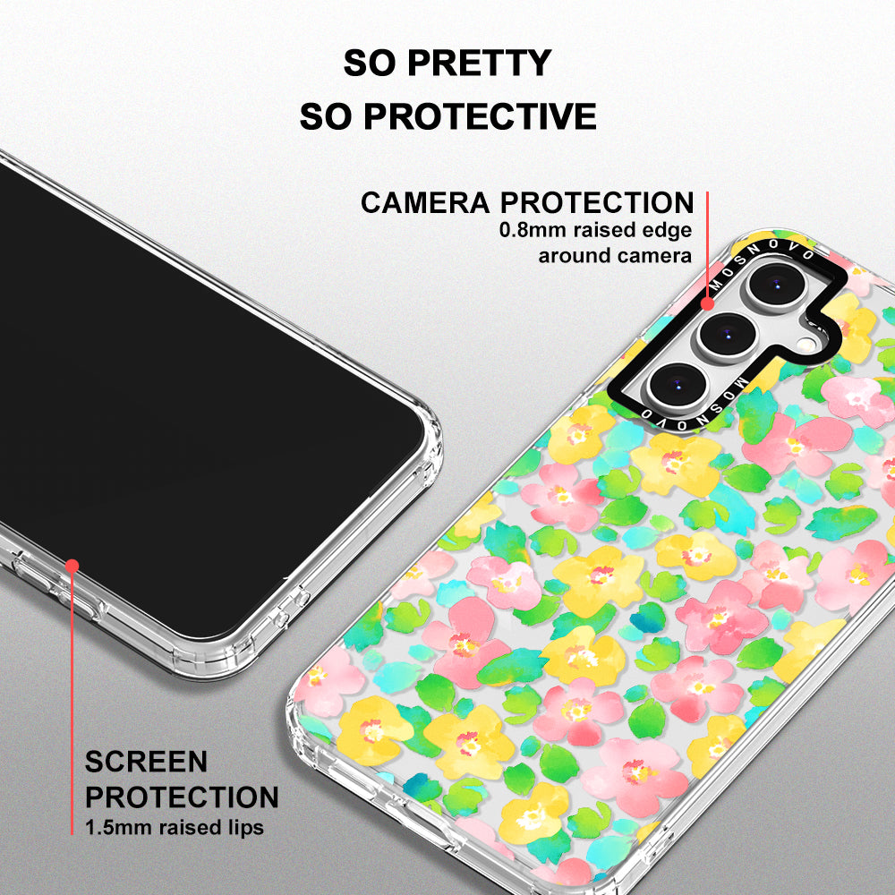 Floral Print Phone Case - Samsung Galaxy S24 FE Case - MOSNOVO