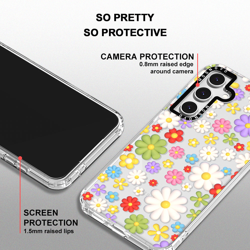 3D Flowers Phone Case - Samsung Galaxy S24 FE Case - MOSNOVO