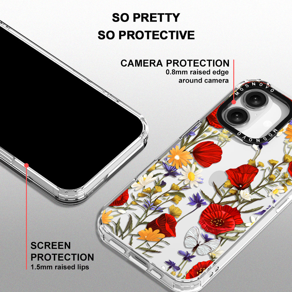 Poppy Floral Phone Case - iPhone 16 Case - MOSNOVO