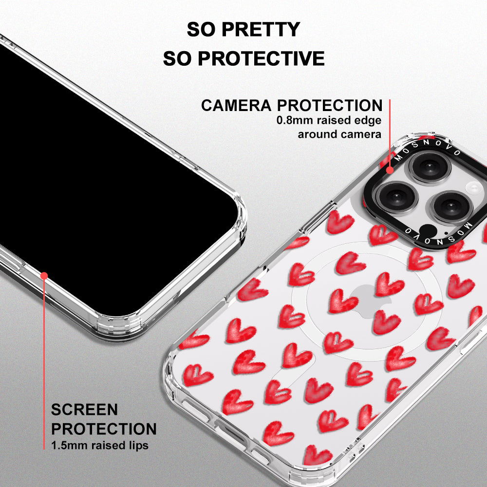 Cute Little Hearts Phone Case - iPhone 16 Pro Case - MOSNOVO