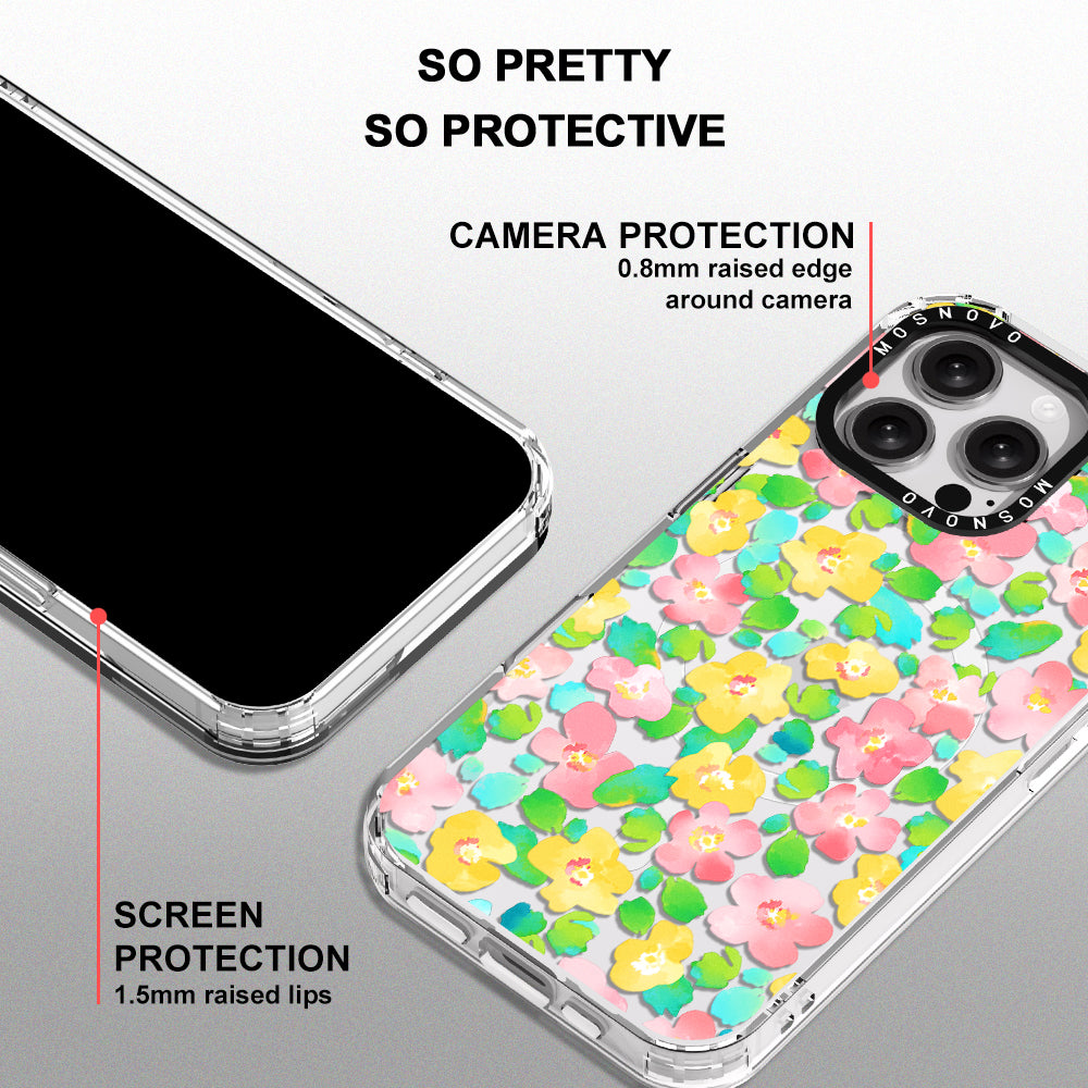 Floral Print Phone Case - iPhone 16 Pro Max Case - MOSNOVO