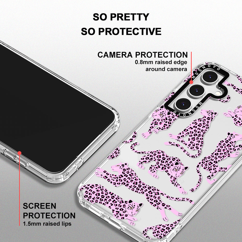 Pink Leopard Phone Case - Samsung Galaxy S24 FE Case - MOSNOVO