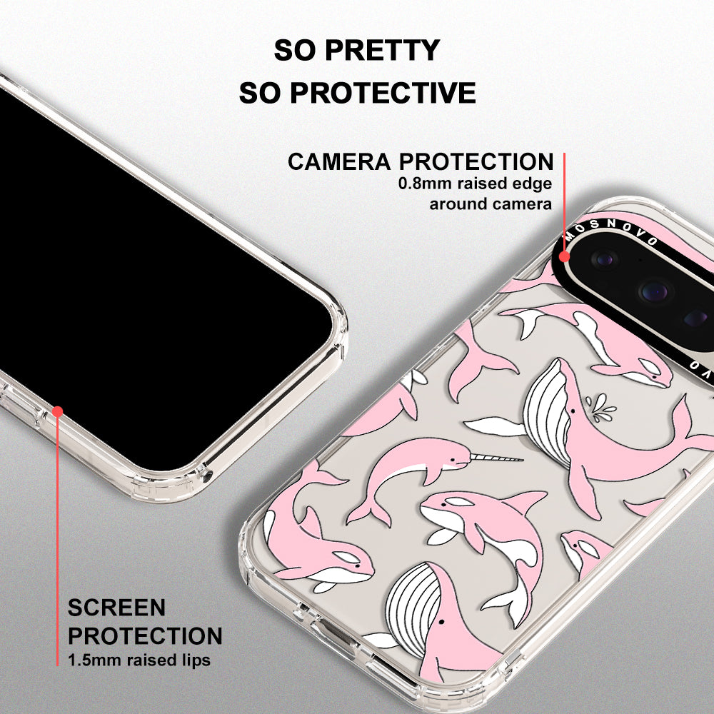 Pink Whales Phone Case - Google Pixel 9 Pro Case