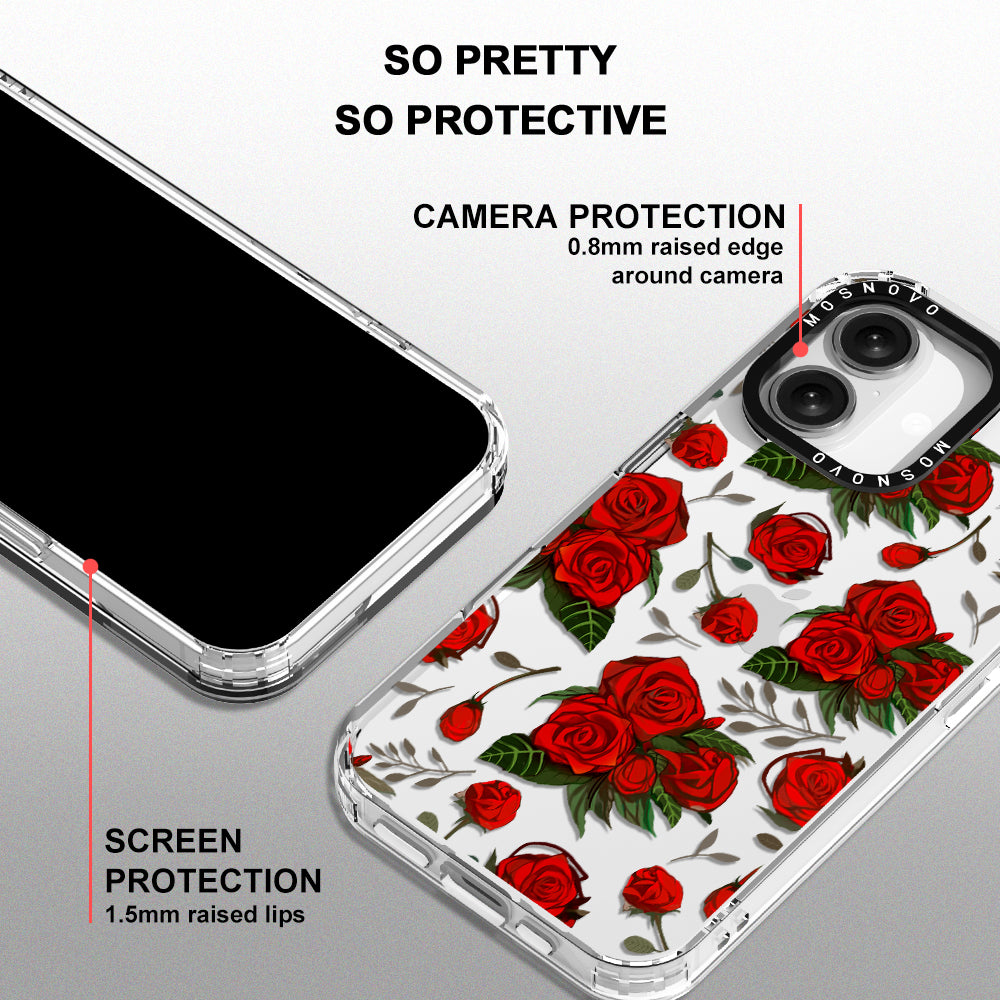 Simply Red Roses Phone Case - iPhone 16 Case - MOSNOVO