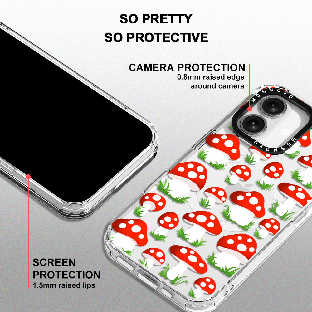 Cute Mushroom Phone Case - iPhone 16 Plus Case - MOSNOVO