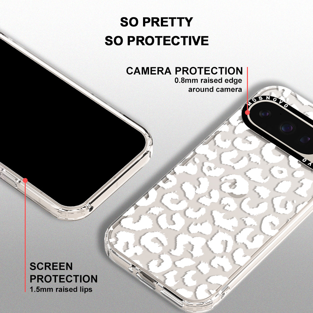 White Leopard Print Phone Case - Google Pixel 9 Pro Case