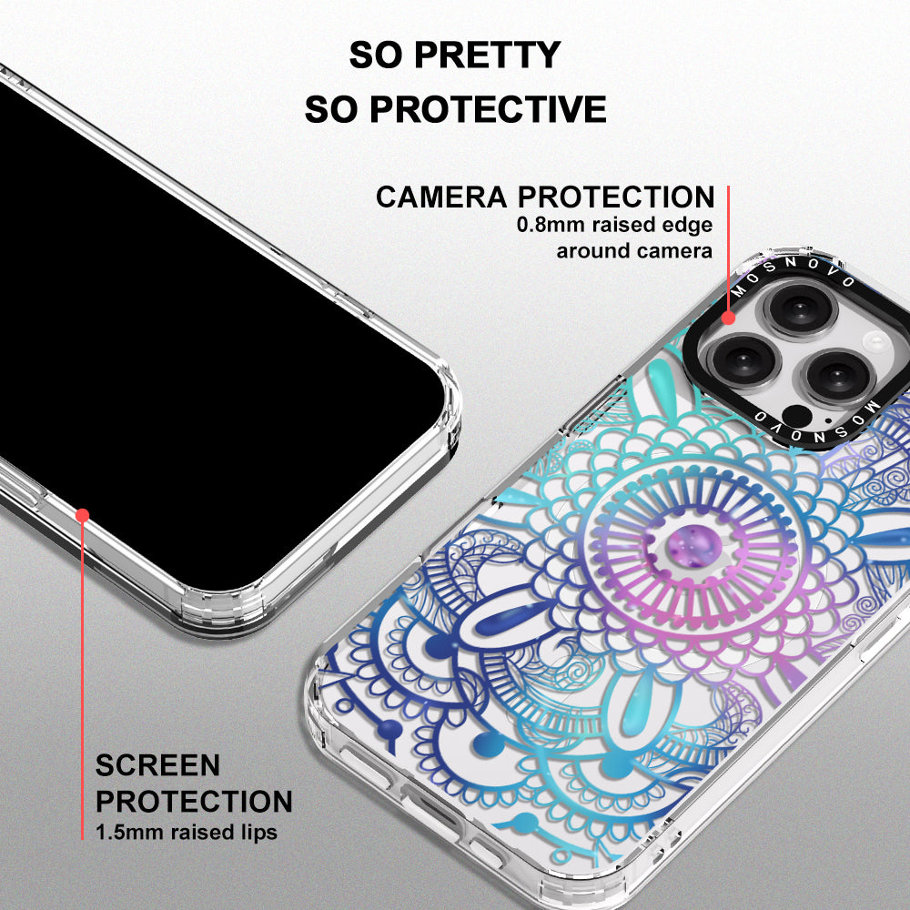 Violet Blue Mandala Phone Case - iPhone 16 Pro Max Case - MOSNOVO