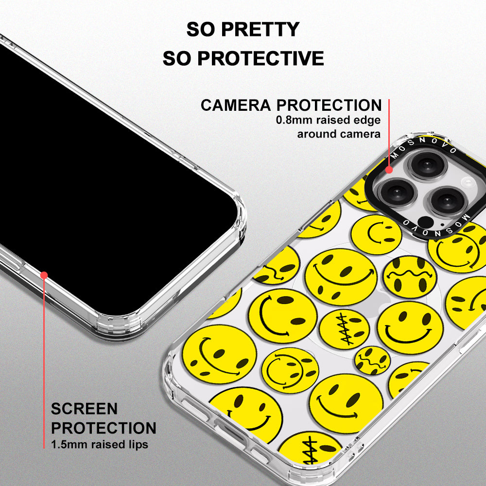 Smiley Face Phone Case - iPhone 16 Pro Max Case - MOSNOVO