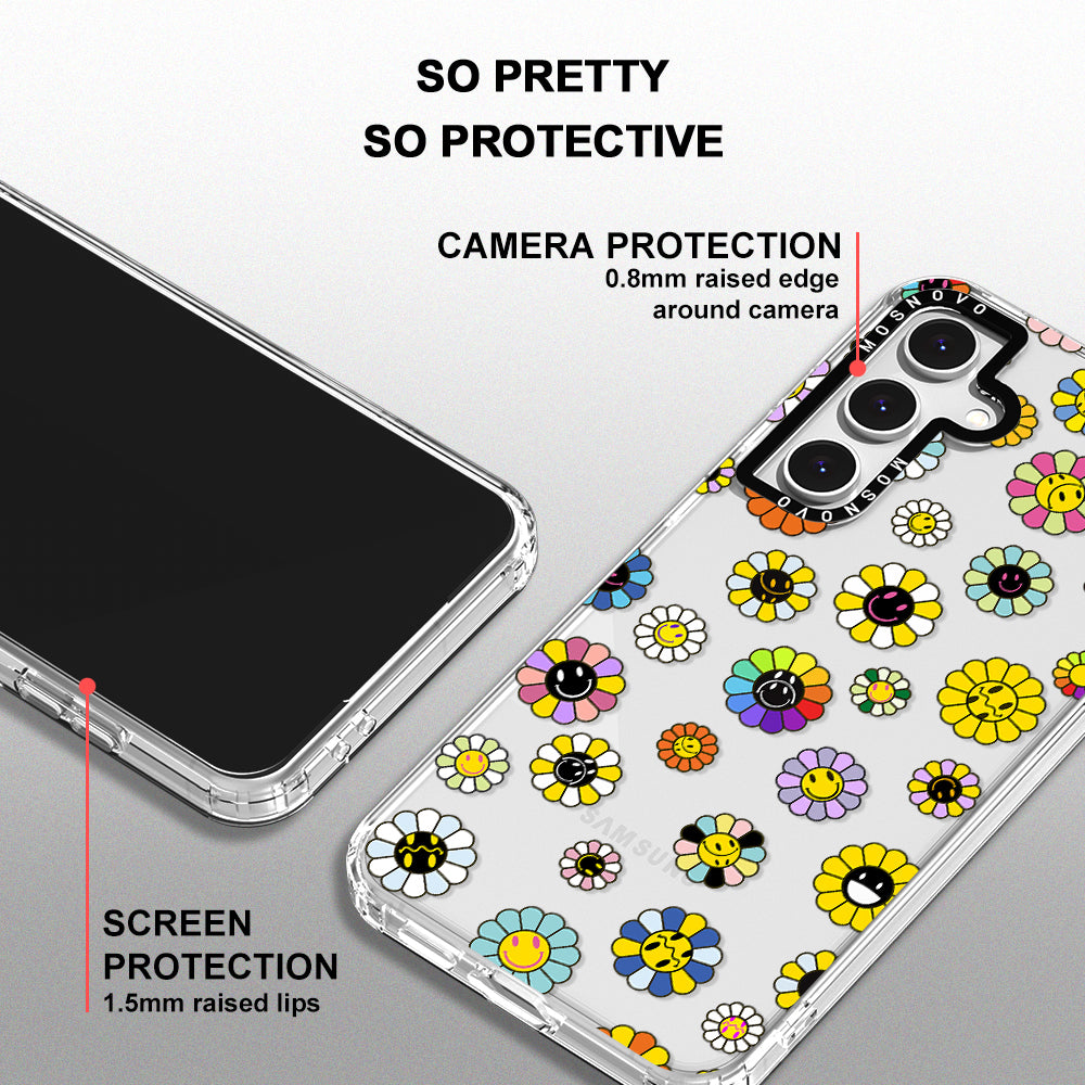 Flower Smiley Face Phone Case - Samsung Galaxy S24 FE Case - MOSNOVO