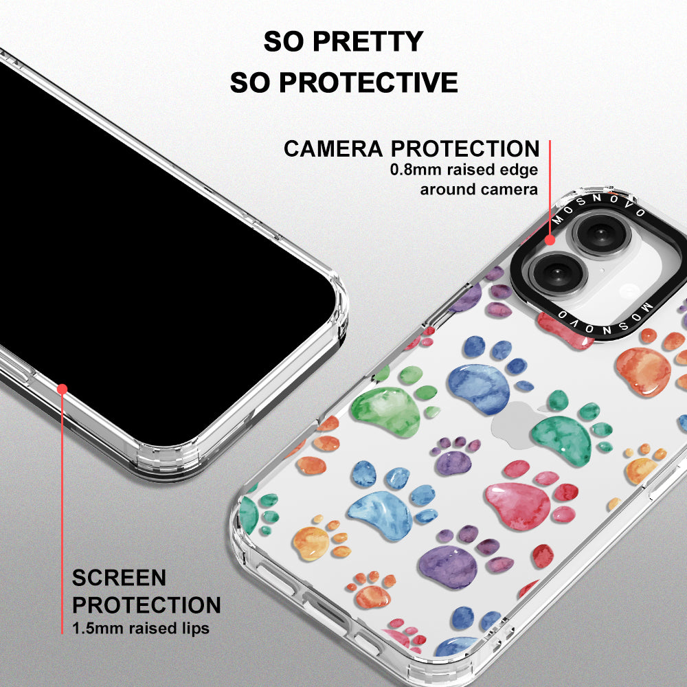 Colorful Paw Phone Case - iPhone 16 Plus Case - MOSNOVO