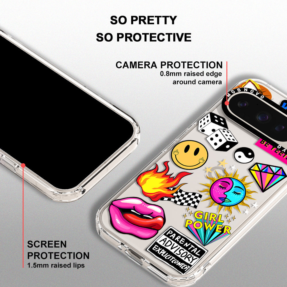 Funky Stickers Phone Case - Google Pixel 9 Pro Case