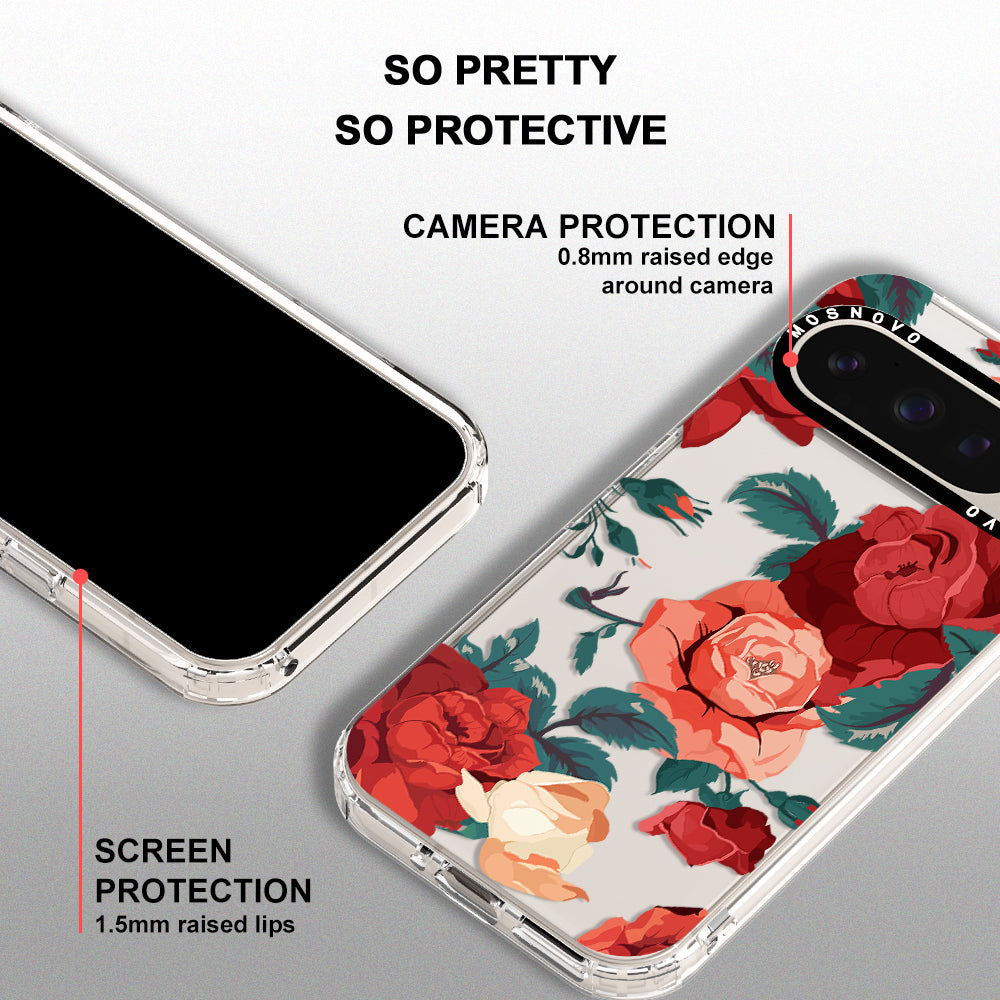 Vintage Red Rose Phone Case - Google Pixel 9 Pro Case