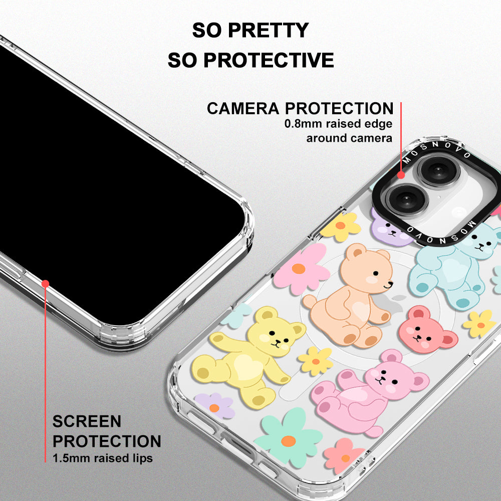 Cute Teddy Bear Phone Case - iPhone 16 Plus Case - MOSNOVO