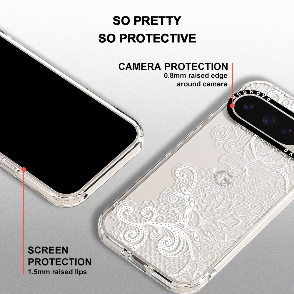 Lace White Flower Phone Case - Google Pixel 9 Pro Case