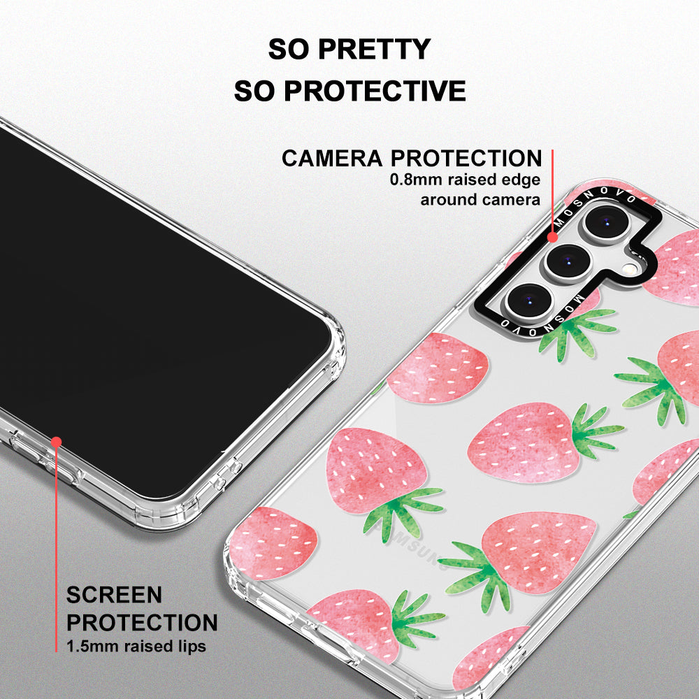 Pastel Strawberry Phone Case - Samsung Galaxy S24 FE Case - MOSNOVO