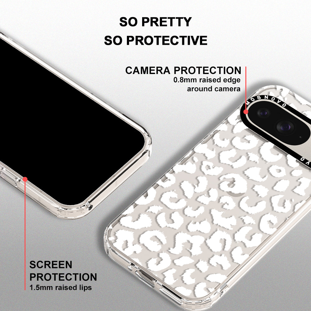 White Leopard Print Phone Case - Google Pixel 9 Case