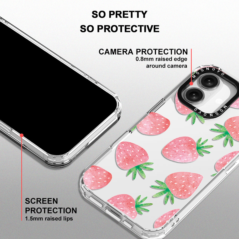 Pastel Strawberry Phone Case - iPhone 16 Plus Case - MOSNOVO