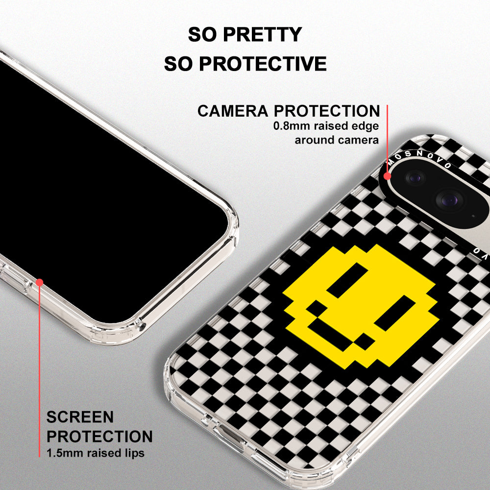 Smile Checkered Phone Case - Google Pixel 9 Case