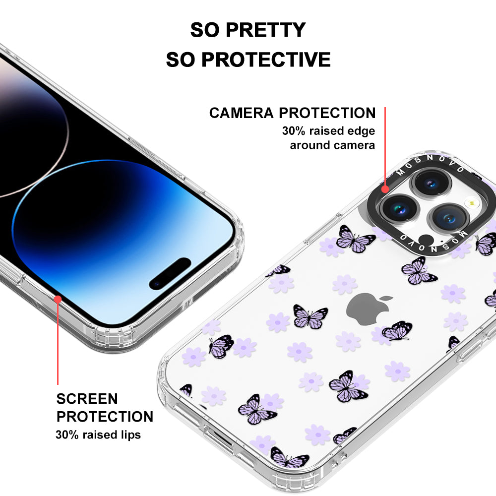 Lilac Butterfly Phone Case - iPhone 14 Pro Max Case