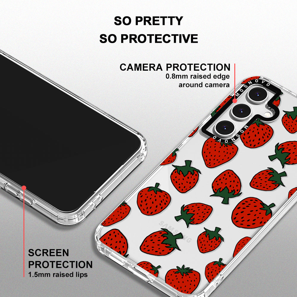 Red Strawberry Phone Case - Samsung Galaxy S24 FE Case - MOSNOVO