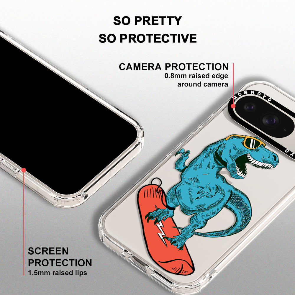 Surfing Dinosaur Phone Case - Google Pixel 9 Case