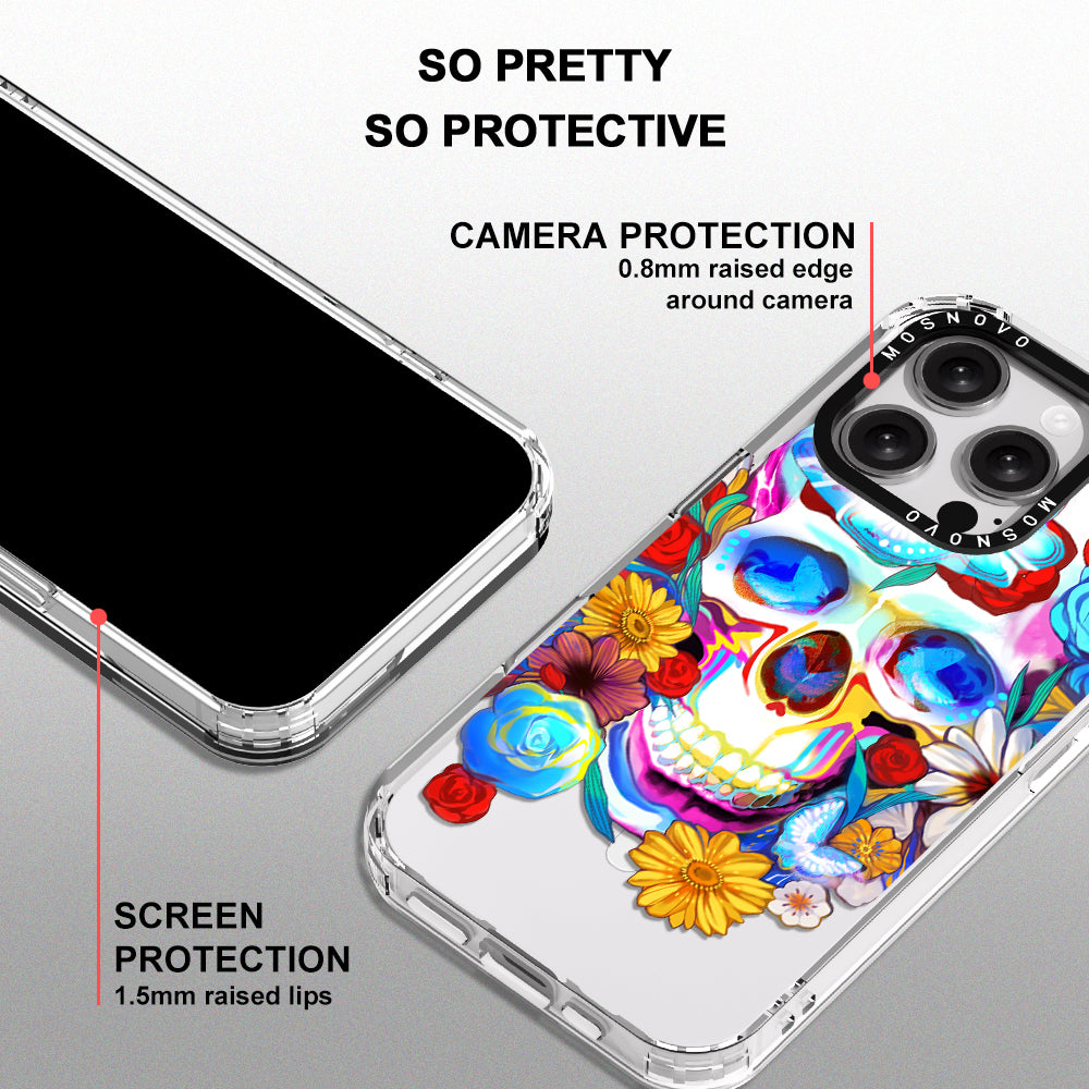 Neon Skull Phone Case - iPhone 16 Pro Case - MOSNOVO