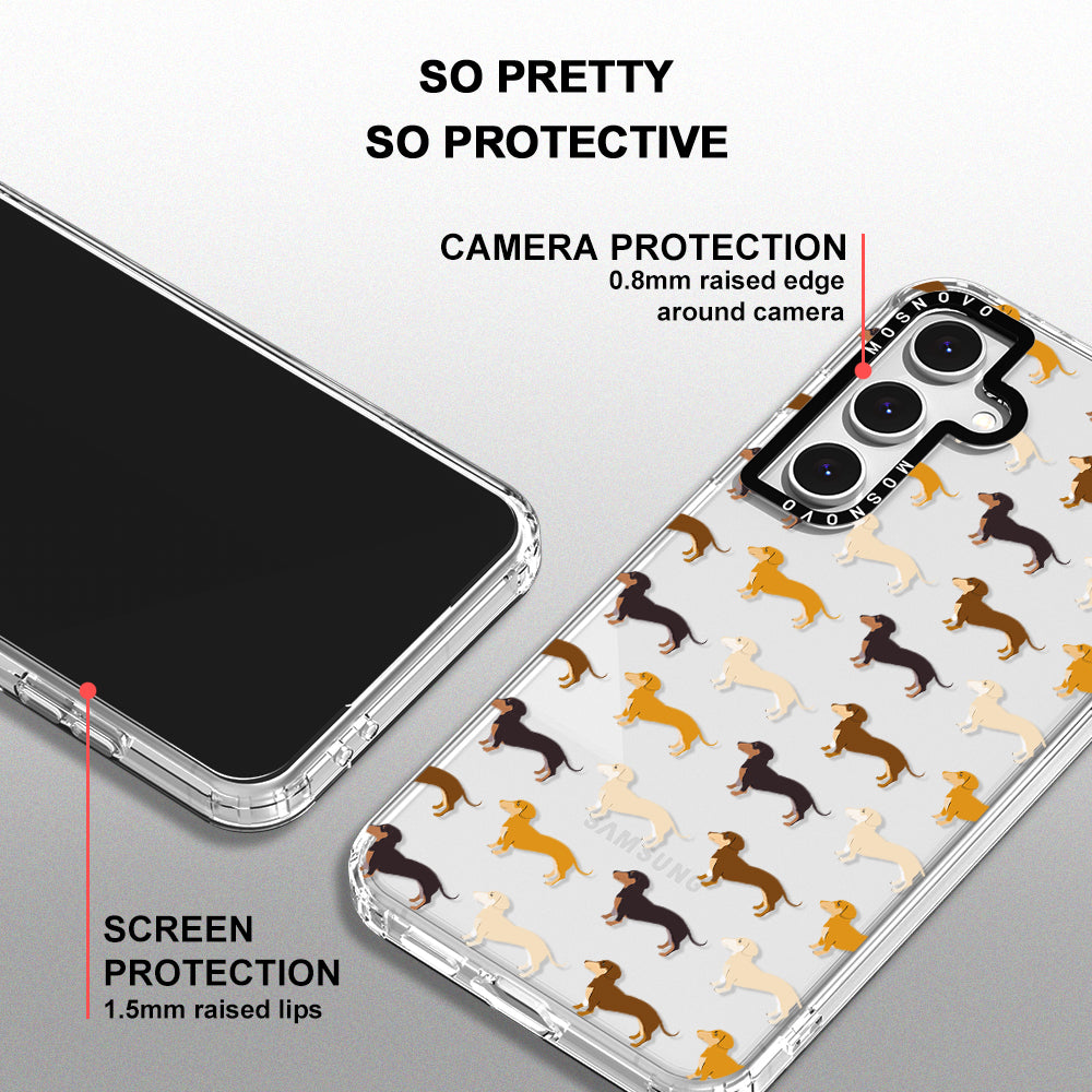 Cute Dachshund Phone Case - Samsung Galaxy S24 FE Case - MOSNOVO