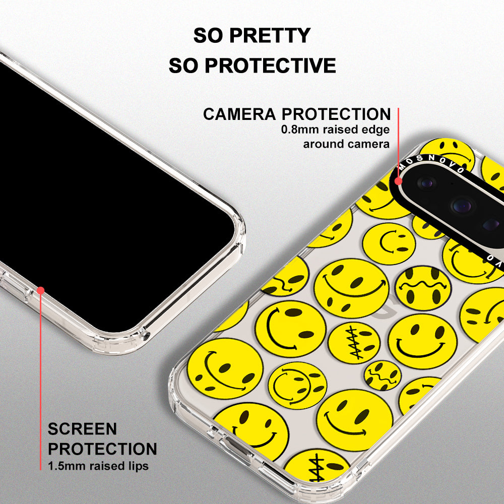 Yellow Sad Smile Face Phone Case - Google Pixel 9 Pro XL Case