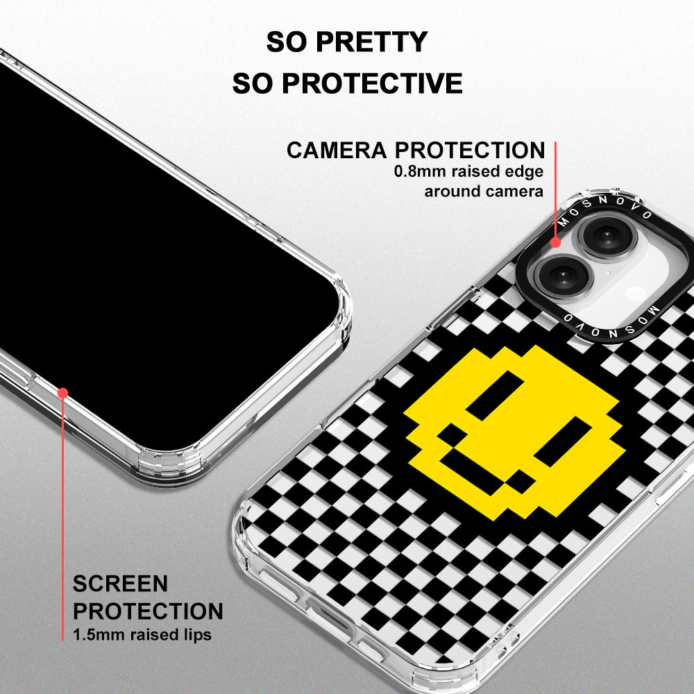 Smile Checkered Phone Case - iPhone 16 Case - MOSNOVO