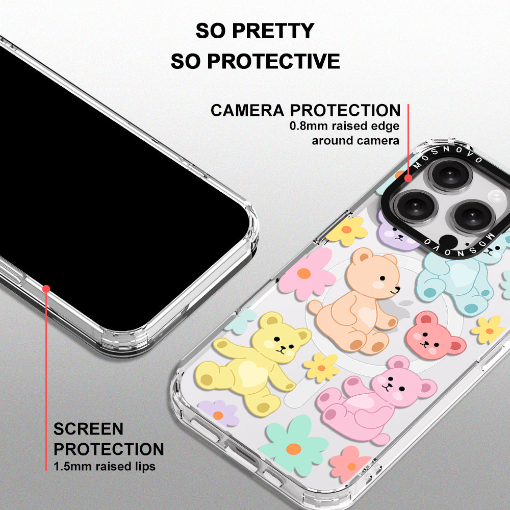 Cute Teddy Bear Phone Case - iPhone 16 Pro Case - MOSNOVO