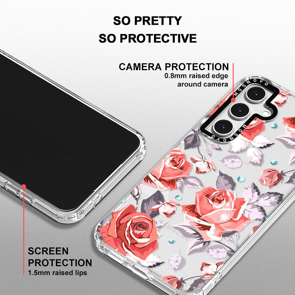 Retro Flower Roses Phone Case - Samsung Galaxy S24 FE Case - MOSNOVO