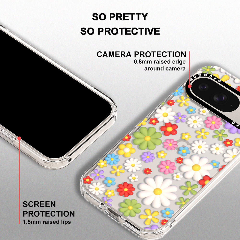 3D Flowers Phone Case - Google Pixel 9 Case