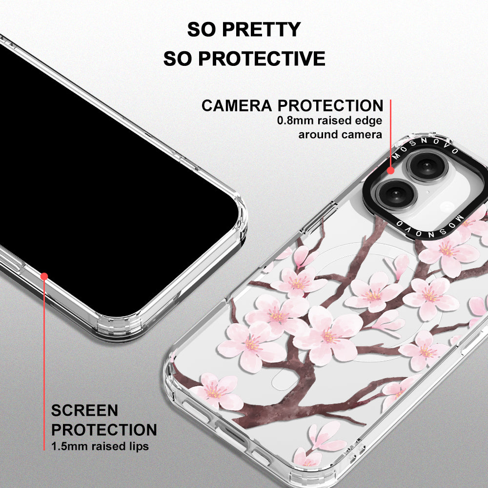 Cherry Blossom Flower Phone Case - iPhone 16 Plus Case - MOSNOVO