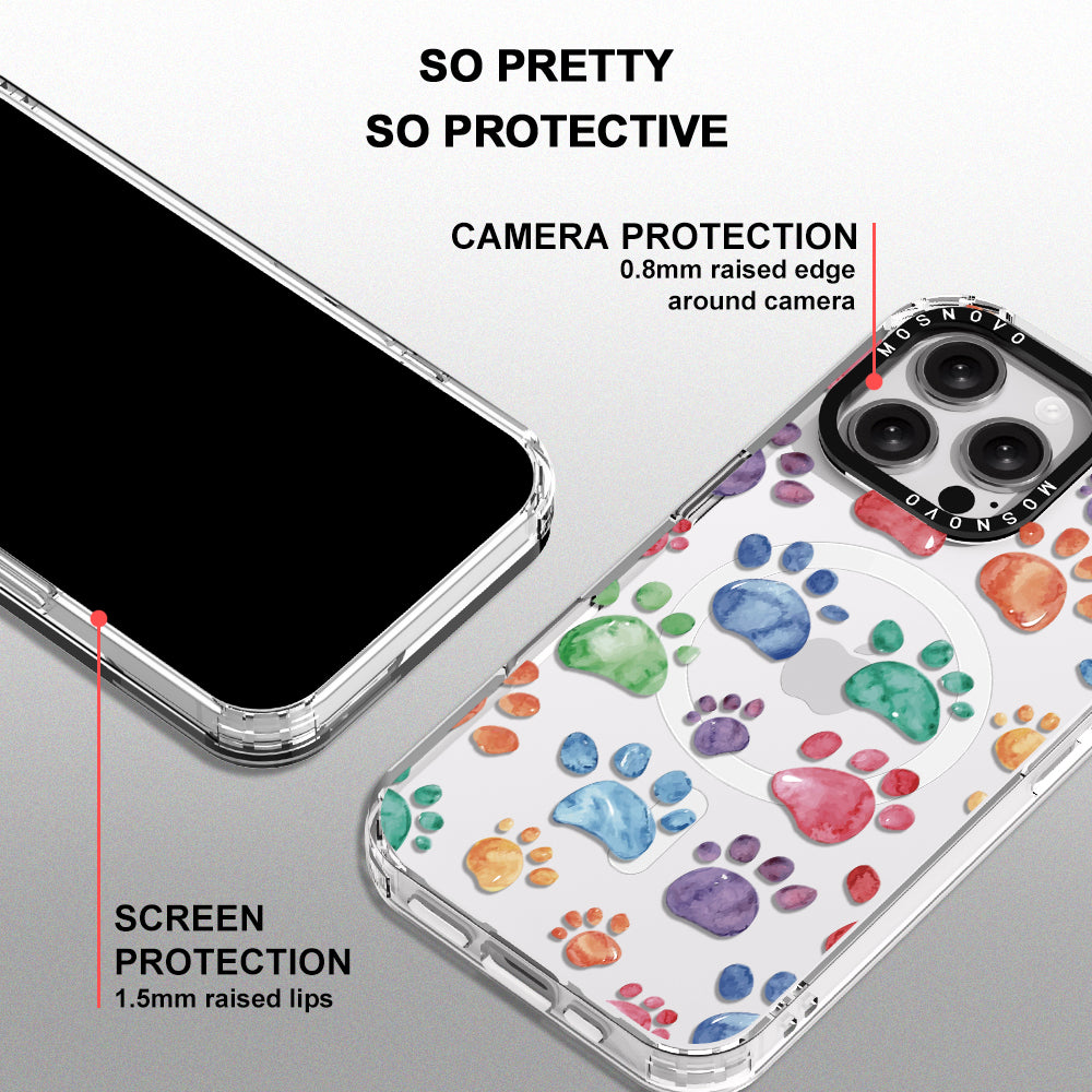 Colorful Paw Phone Case - iPhone 16 Pro Max Case - MOSNOVO