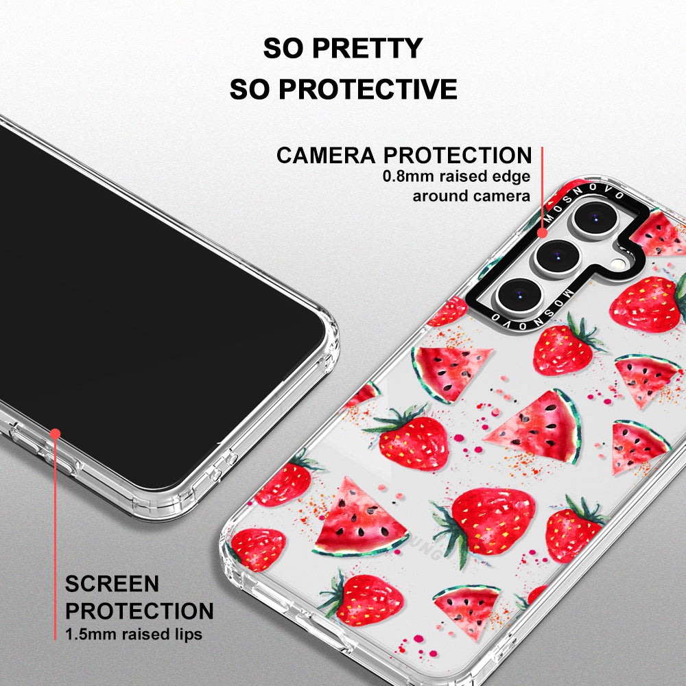 Watermelon and Strawberry Phone Case - Samsung Galaxy S24 FE Case - MOSNOVO