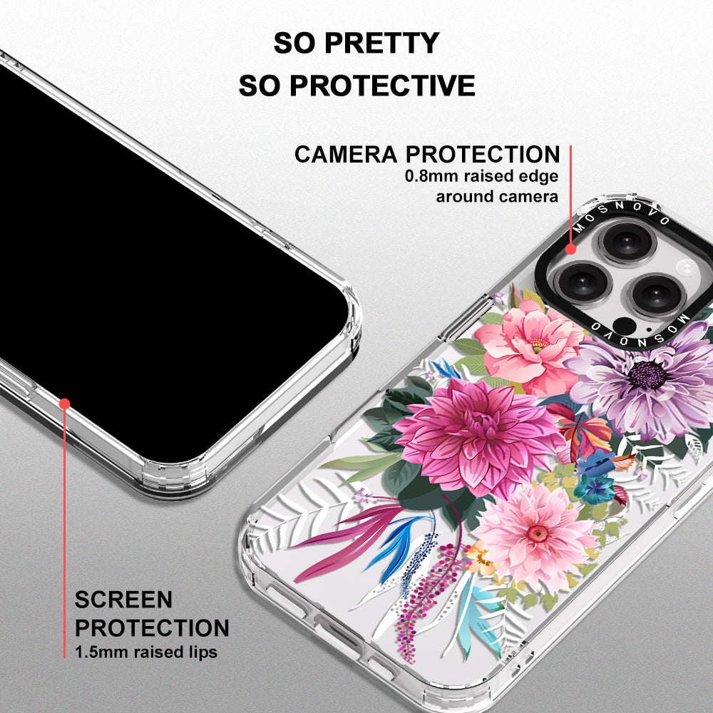 Dahlia Bloom Phone Case - iPhone 16 Pro Max Case - MOSNOVO