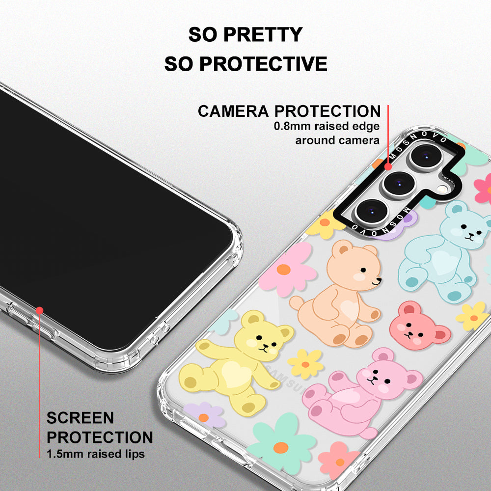 Cute Teddy Bear Phone Case - Samsung Galaxy S24 FE Case - MOSNOVO