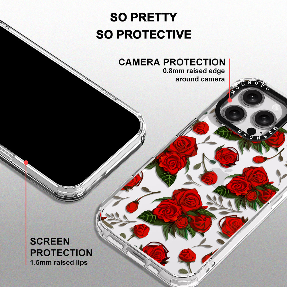 Simply Red Roses Phone Case - iPhone 16 Pro Max Case - MOSNOVO