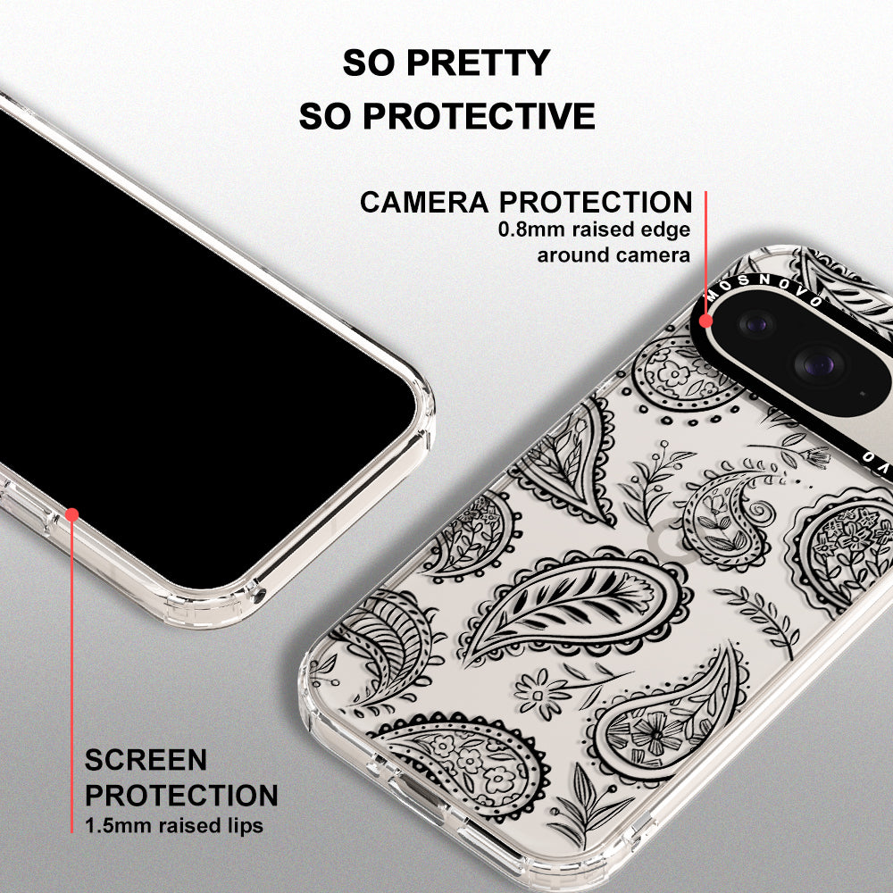 Black Paisley Phone Case - Google Pixel 9 Case