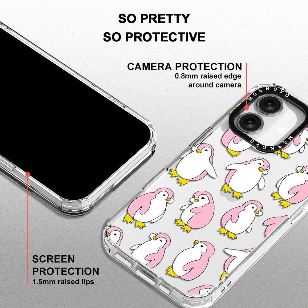 Pink Penguins Phone Case - iPhone 16 Case - MOSNOVO